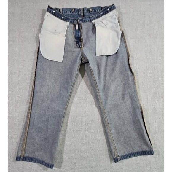 Urban Pipeline Jeans Men's W36xL30 Y2K Wide Leg Suspender Buttons Workwear - Picture 5 of 16